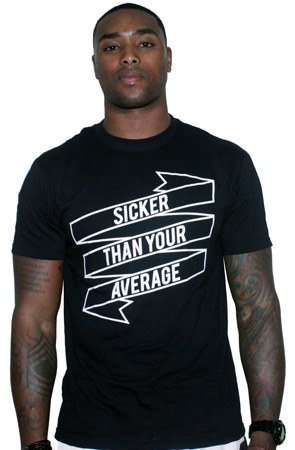 Sicker Than Your Average Tee Shirt by AiReal Apparel in Black - Click Image to Close